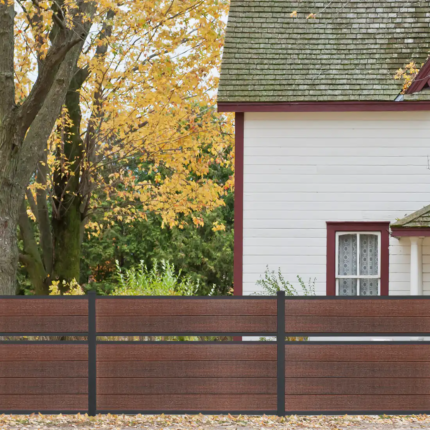 4 x 6Aspen Brown Black Aluminum | Classic semi-privacy composite fence | Aluglobusfence.com