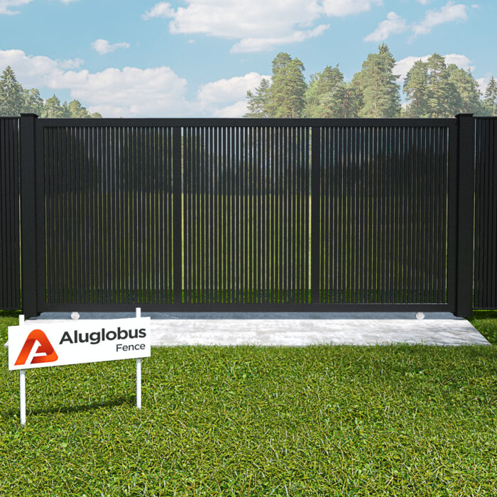 ALU15 Vertical Driveway Gate | Alu 15 Vertical Wall Topper | Aluglobusfence.com