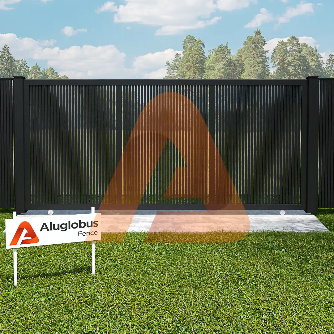 ALU15 Vertical Driveway Gate | Alu 15 Vertical Wall Topper | Aluglobusfence.com