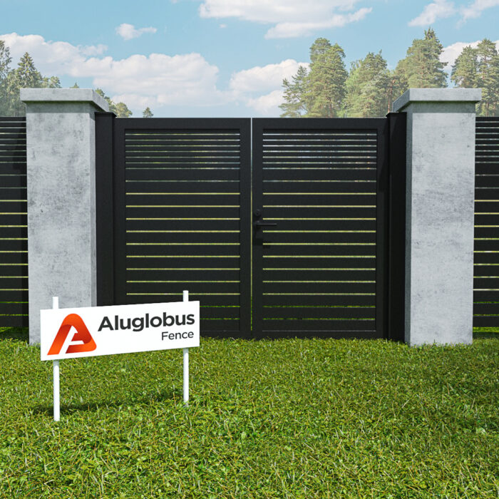 ALU4015 Horizontal Pedestrian Gate Double Swing | Alu 40+15 Horizontal Double Swing Pedestrian Gate | Aluglobusfence.com