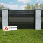 ALU4015 Horizontal Fence | Alu 40+15 Horizontal Double Swing Pedestrian Gate | Aluglobusfence.com