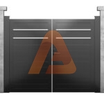 ALU60 Horizontal Pedestrian Gate Double Swing | Alu 60 Horizontal Driveway Gate | Aluglobusfence.com