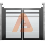 ALU60 Horizontal Pedestrian Gate Double Swing Vinil | Alu 60 Horizontal Vinyl Double Swing Pedestrian Gate | Aluglobusfence.com