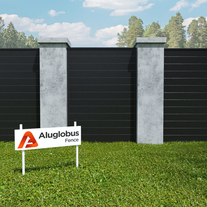 ALU60 Horizontal Fence | Alu 60 Horizontal Double Swing Pedestrian Gate | Aluglobusfence.com