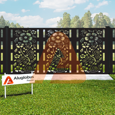 laser gate 03 | Alu 40 Laser Cut design "Flower" | Aluglobusfence.com