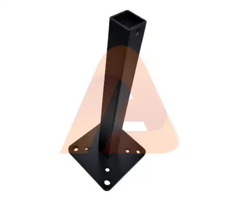 2 Aluminum Cap (1) | Steel Base plate for 2.75 post PC Black | Aluglobusfence.com
