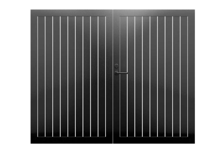 ALV40 Verticall Pedestrian Gate Double Swing | ALU40 VERTICAL GATE KITS 4' x 6' | Aluglobusfence.com