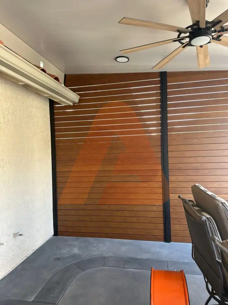 Aluminum Fence Kit Alu40 Woodgrain SLAT 6' x 6' 1/2 GAP