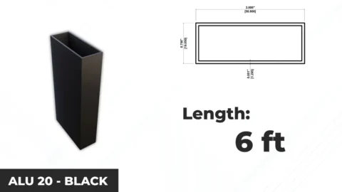 ALU 20 SLAT 6 ft. - Black
