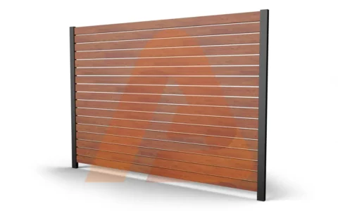 Aluminum Fence Kit Alu40 Woodgrain SLAT 6' x 6' 1/2 GAP