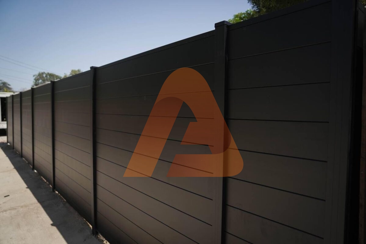 photo 2024 12 17 15.03.49 | Modern Horizontal Aluminum Fence Kit – ALU-50 T&G Black powder coated 6’3” Wide x 6’ Tall | Aluglobusfence.com