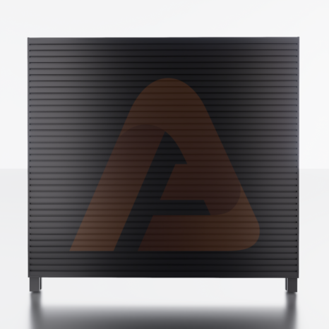 Alu Fence Logo Cladding 120 Black Render | Alu Cladding Clad120 – Woodgrain Red Oak (Aluminum Cladding Panel) | Aluglobusfence.com