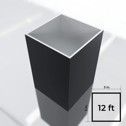 3x3 in. x 12 ft. HD Square Post (.090 Thk) - Black