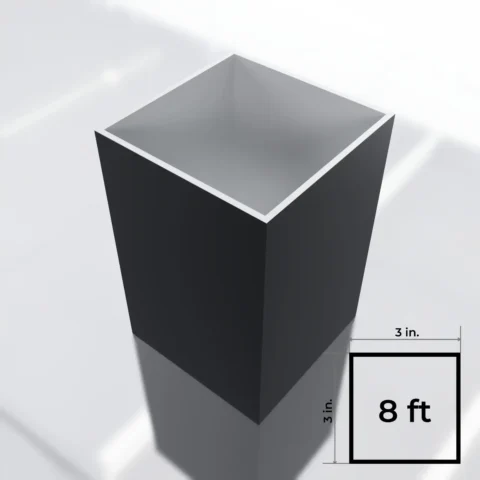 3x3 in. x 8 ft. HD Square Post (.090 Thk) - Black