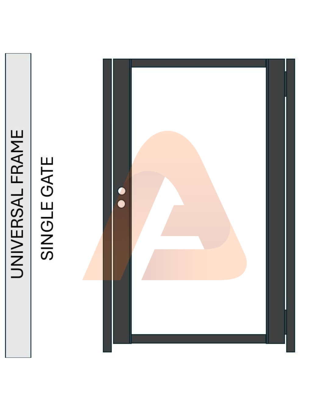 1 | DIY ONLY GATE FRAME KIT 4' X 6' includes 1x 2"x1" side post | Aluglobusfence.com