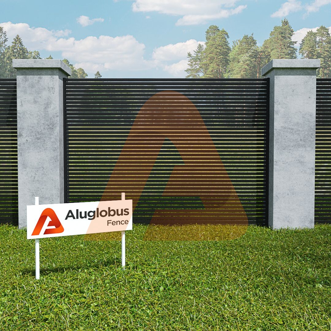 ALU15Horizontal Fence 1800x | FENCE Alu20 SLAT 6' x 6' Horizontal Fence Kit Black 1/2 GAP | Aluglobusfence.com