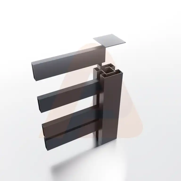 Aluminum Fence Kit Alu20 SLAT 6' x 6' Horizontal Black 1/2 GAP