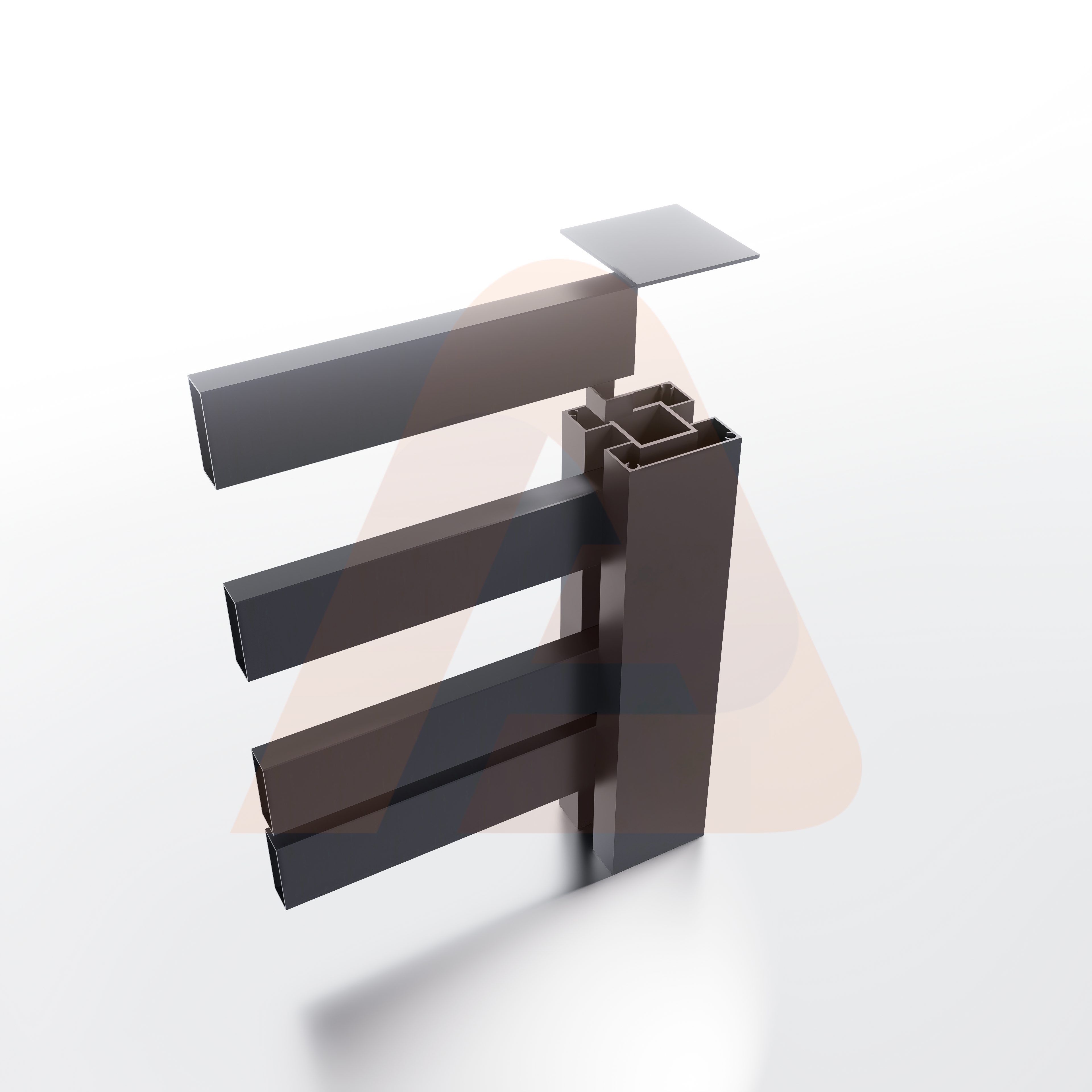 Alu Fence Logo Alu 20 Blowup Render | Aluminum Fence Kit Alu20 SLAT 6' x 6' Horizontal Black 1/2 GAP | Aluglobusfence.com