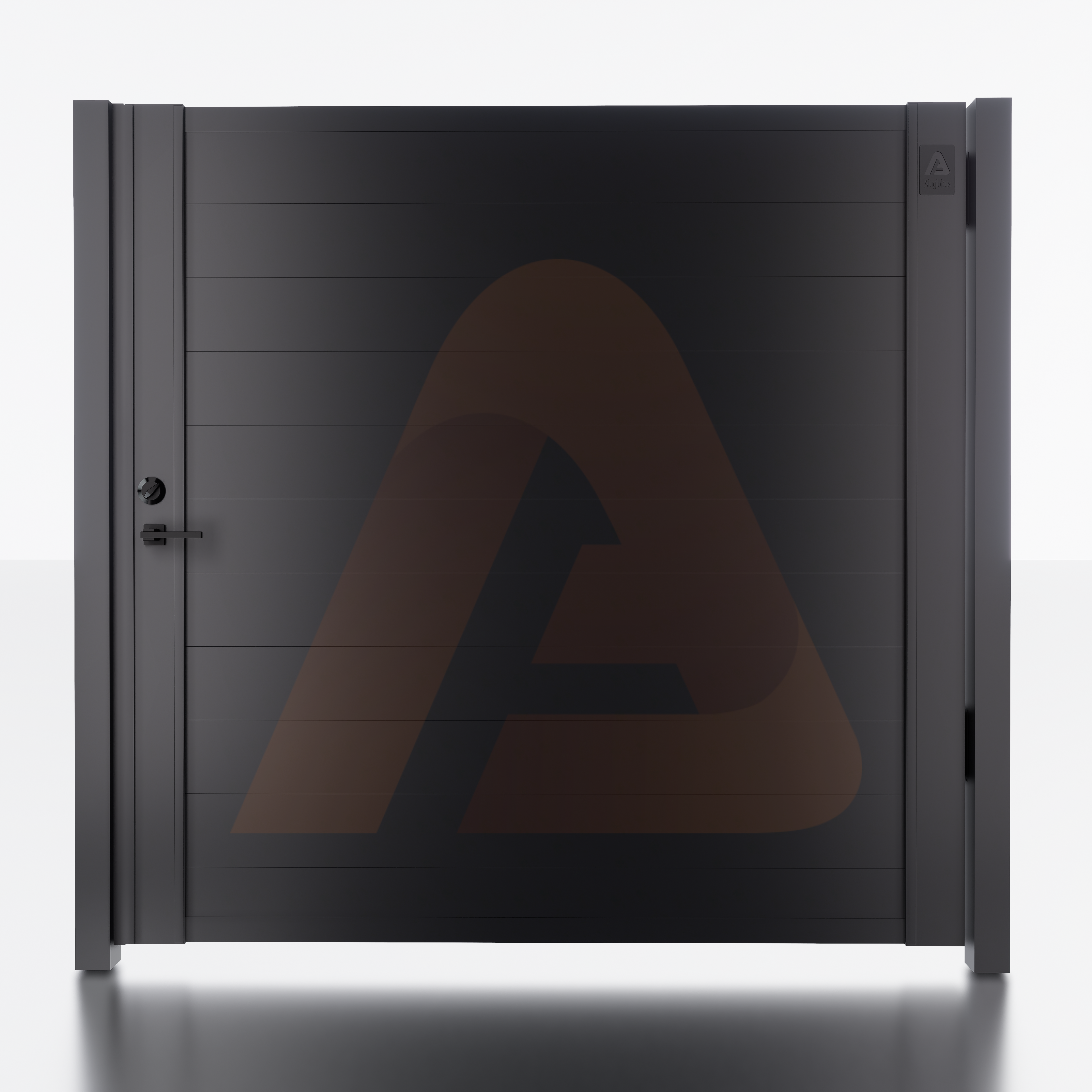 Alu Fence Logo Alu 60 6' x 6' Universal DIY Pedestrian Gate Render (Black) | Aluminum Gate Kit ALU60 T&G Universal DIY 4' x 6' | Aluglobusfence.com