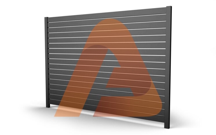 Alu40 SLAT 6′ x 6′ Fence Panel Kit 1/2 GAP NO POST BLACK FENCE (C channel)