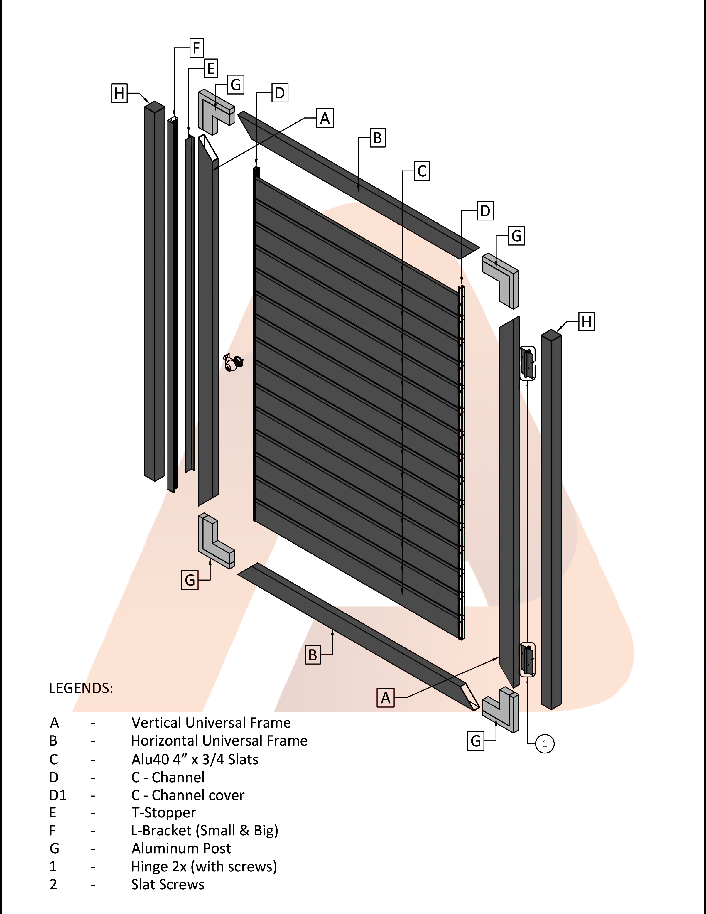 Alu 40 HD Pedestrian Gate