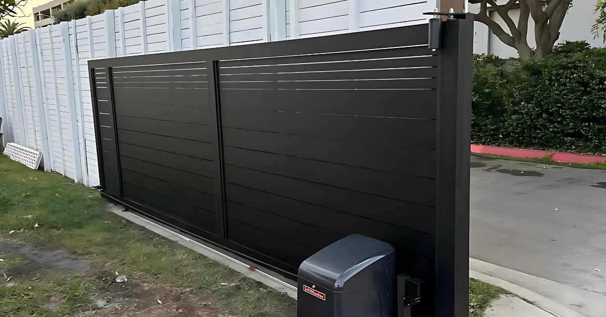 Untitled design 13 | Aluminum Gate Kit Alu40 Woodgrain 18X6 HD USA SLIDING | Aluglobusfence.com