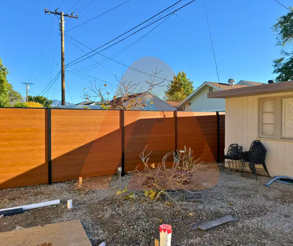 ALU 40 Horizontal GAP 3/8" Wood Grain 12X6 ft. Heavy-Duty Sliding Gate - Wood Grain