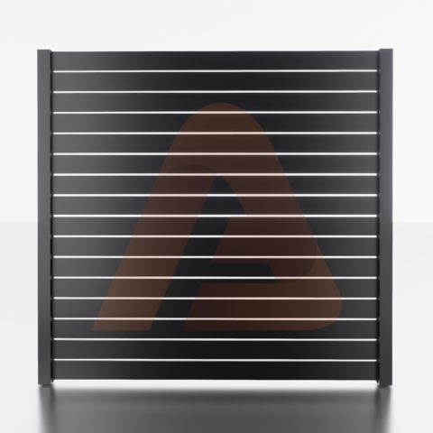 Alu Fence Logo Alu 40 Fence 2 way post (Black) | 2.75" x 8ft Aluminum 2-Way Fence Post (Custom Colors Available) + 2.75 2 way post cover(new) (custom color) + 2.75 Flat Aluminum Post Cap | Aluglobusfence.com