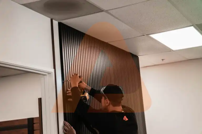 Aluminum wall cladding wood grain cladding installed by Aluglobus Aluminum Systems