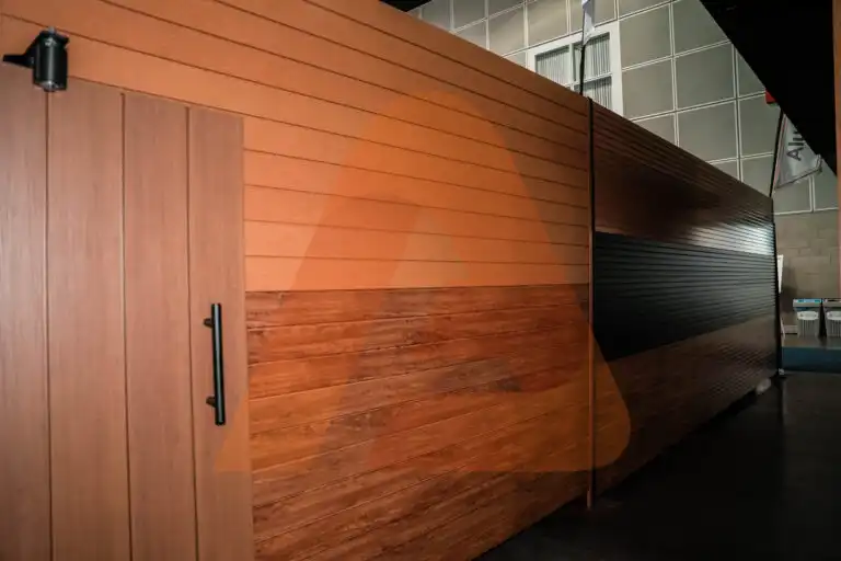 Aluminum wall cladding wood grain cladding installed by Aluglobus Aluminum Systems