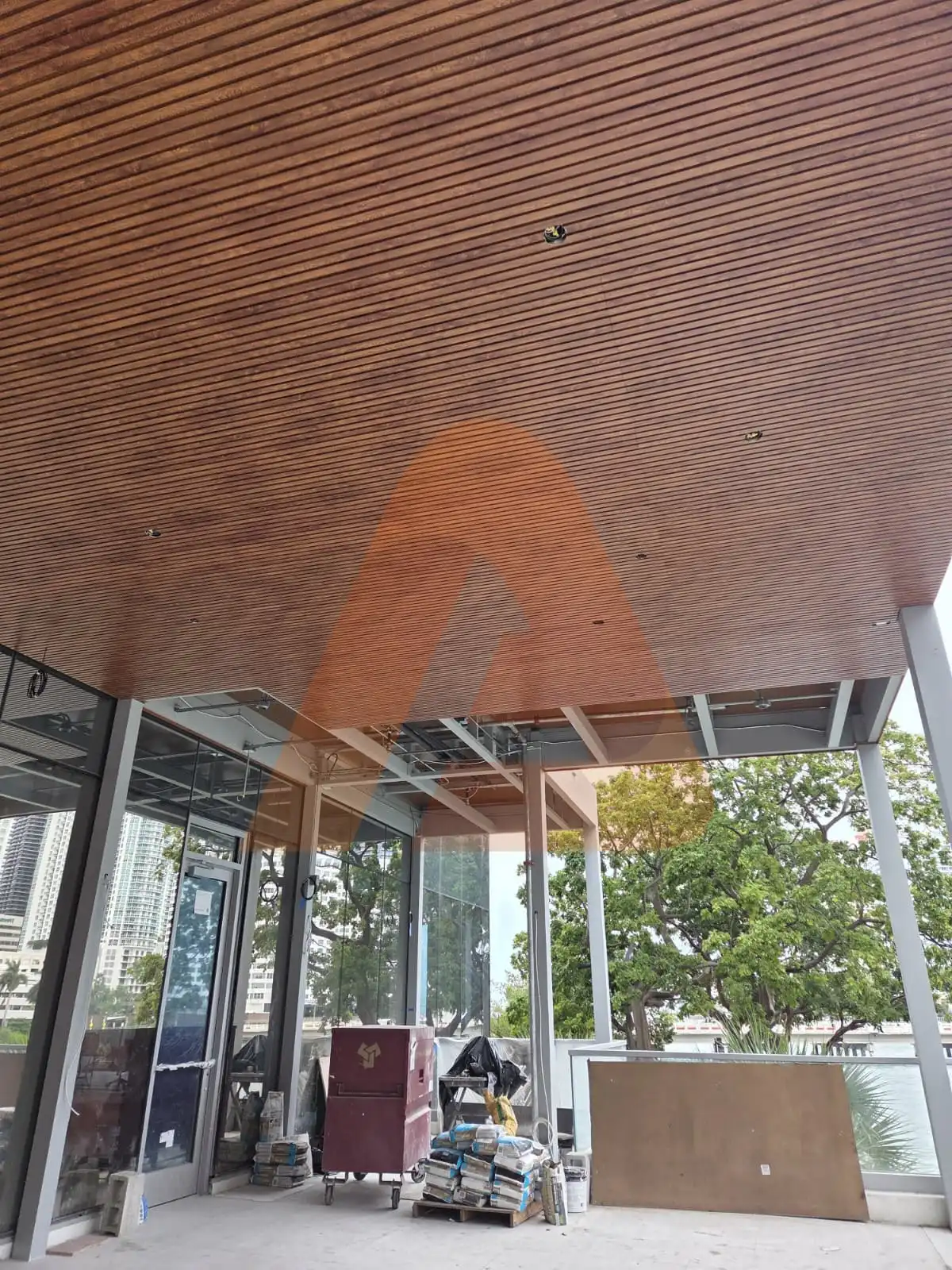 Aluminum wall cladding wood grain cladding project