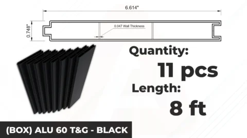 (Box) ALU 60 T&G Slat 0.047in Thk 8ft - 11pcs (Fence Slat Kit) - BL