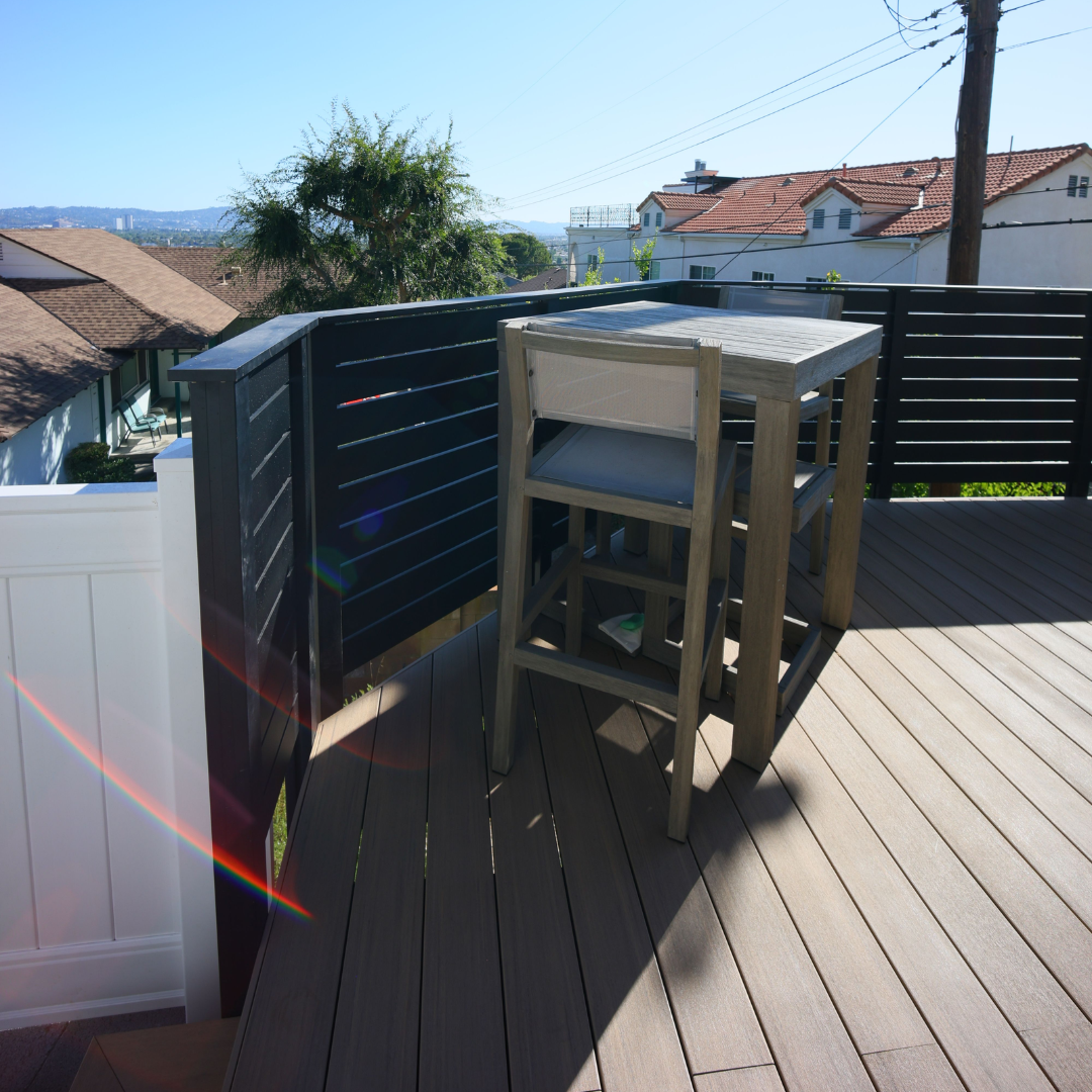 Architectural aluminum railing on an outdoor residential project