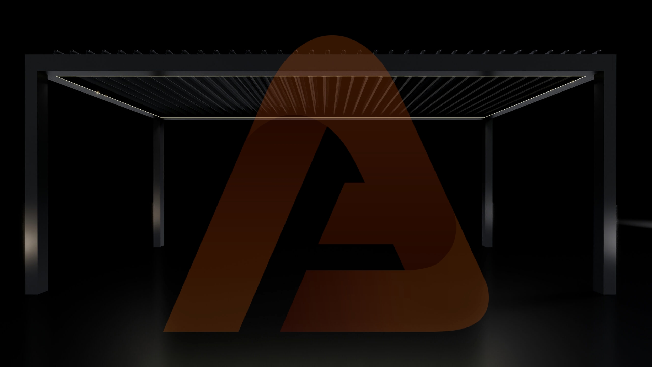 Automatic louver patio architectural render