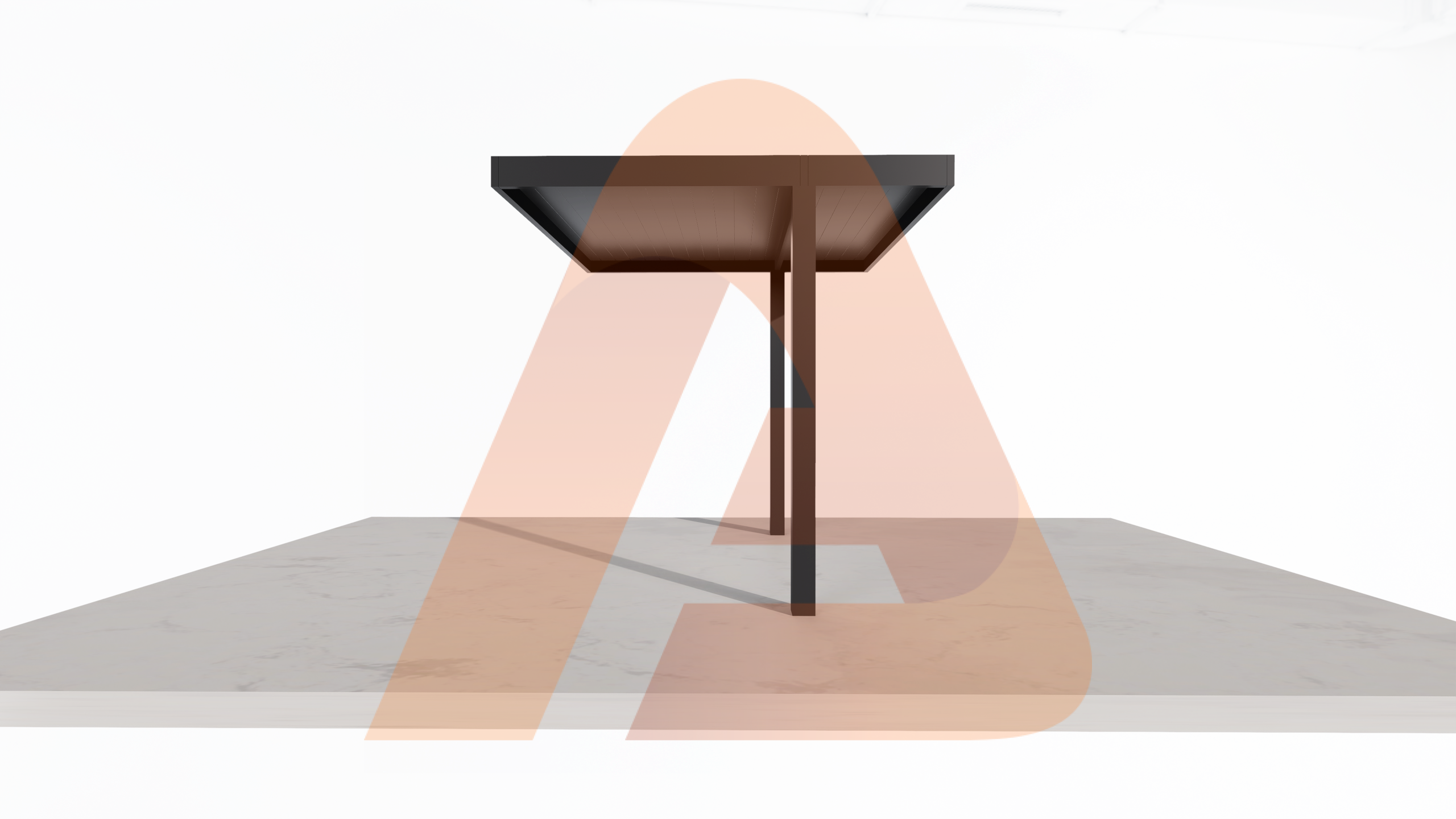 Cantilever automatic louver patio elevation