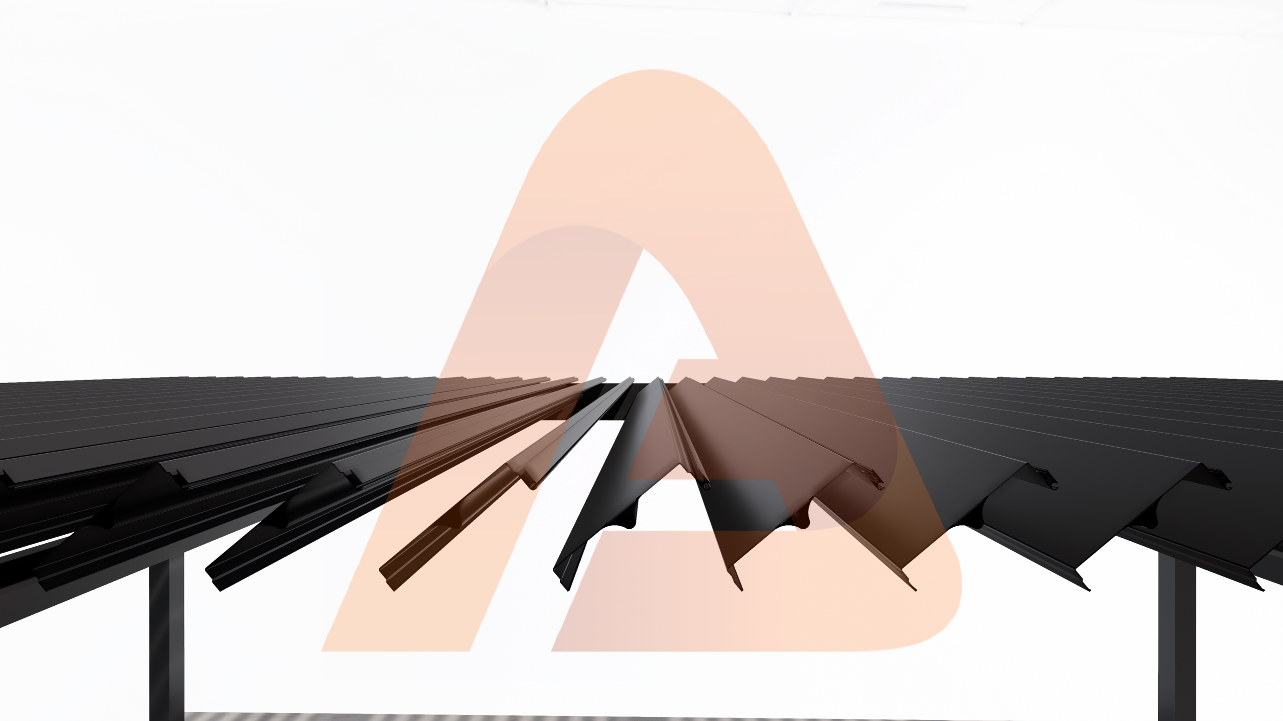 Section view of automatic louver roof system