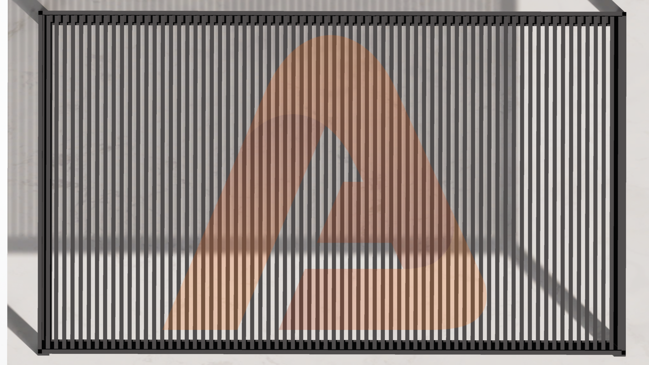 Top view ALU-20 aluminum slat pergola