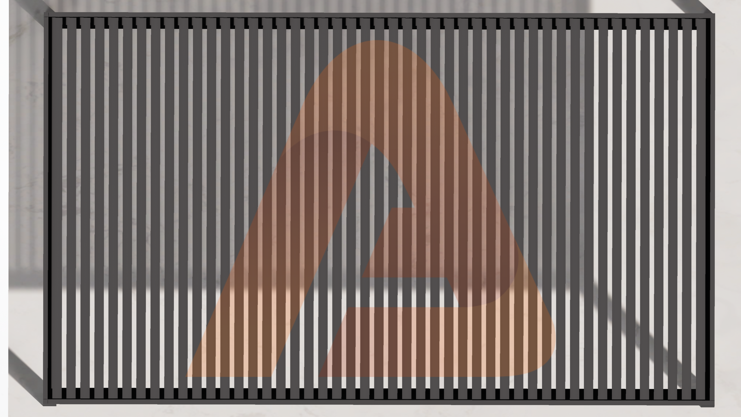 Top view ALU-40 aluminum slat pergola