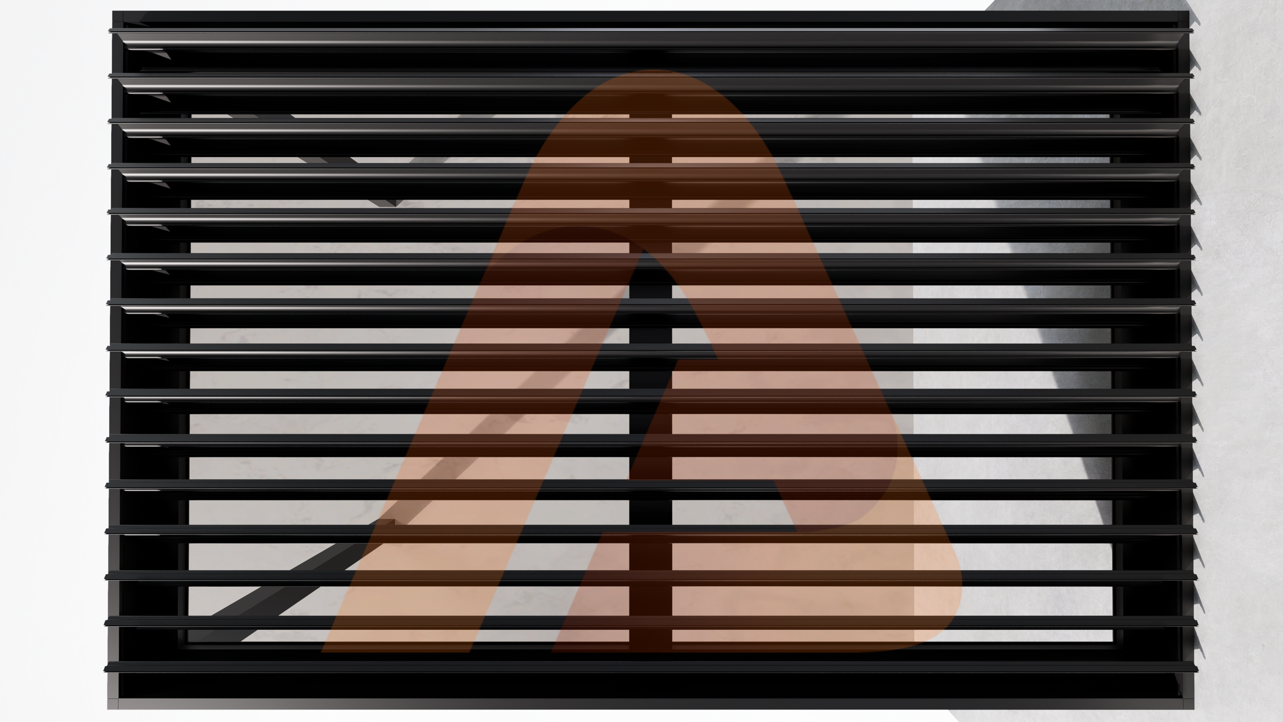 Top view of automatic louver roof system