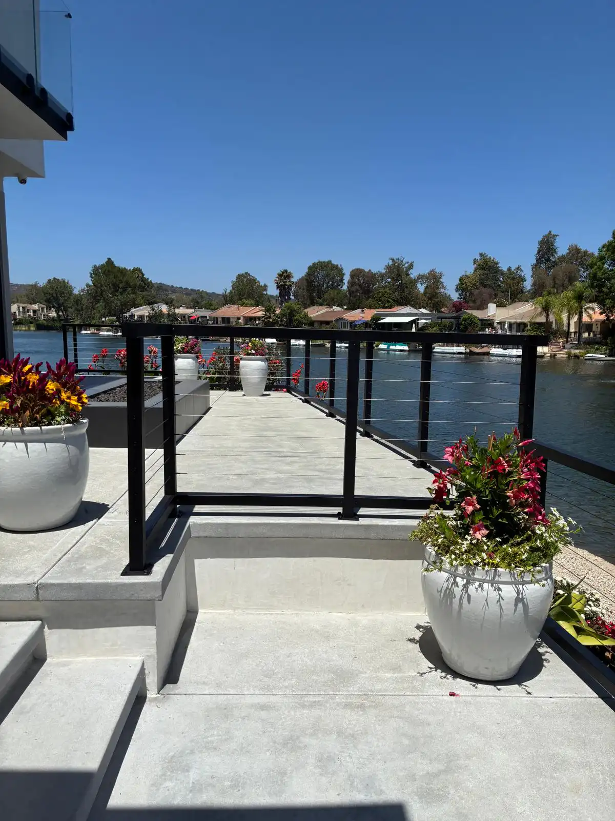 Modern black exterior railing on a residential project