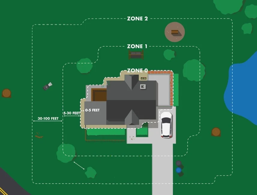 Zone Zero fire resistant aluminum fence