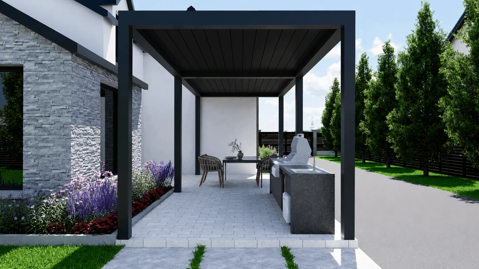 Closed louver patio cover