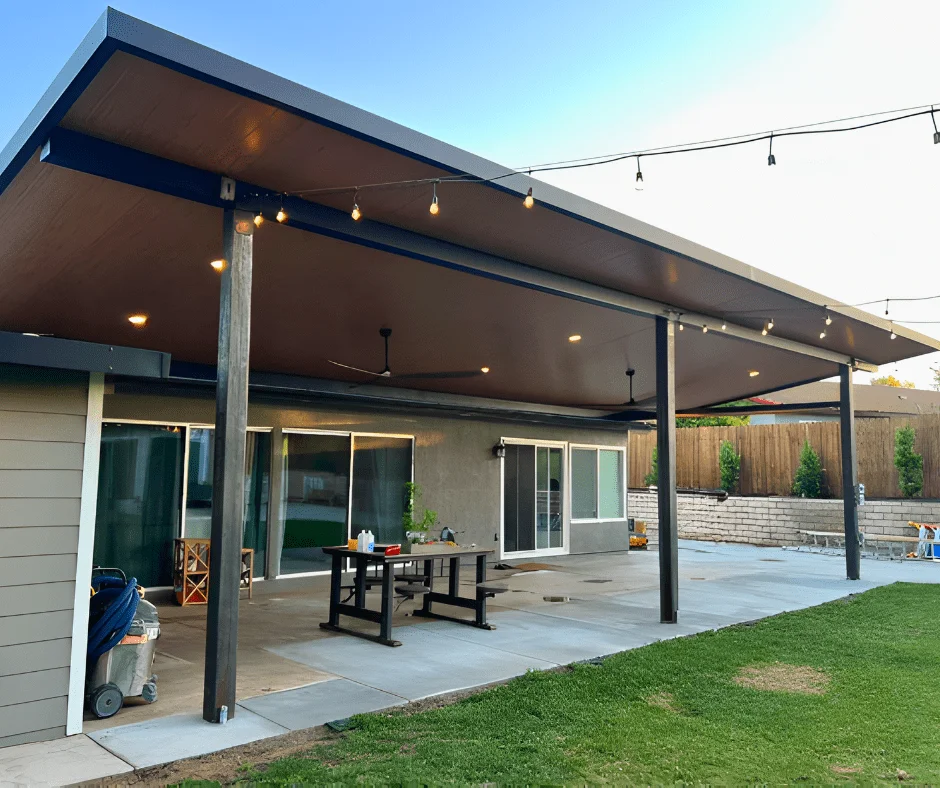 Solid insulated roof patio cover