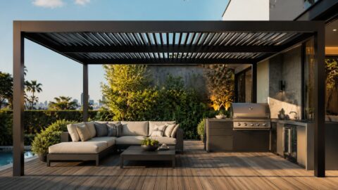 16x20 Slat Roor Pergola v2