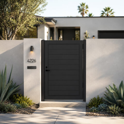 Alu 60 T&G DIY Pedestrian Gate 4x6 ft Black (With Background)