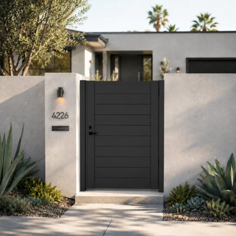 Alu 60 T&G DIY Pedestrian Gate 4x6 ft Black (With Background)
