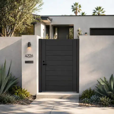 Alu 60 T&G DIY Pedestrian Gate 4x6 ft Black (With Background)
