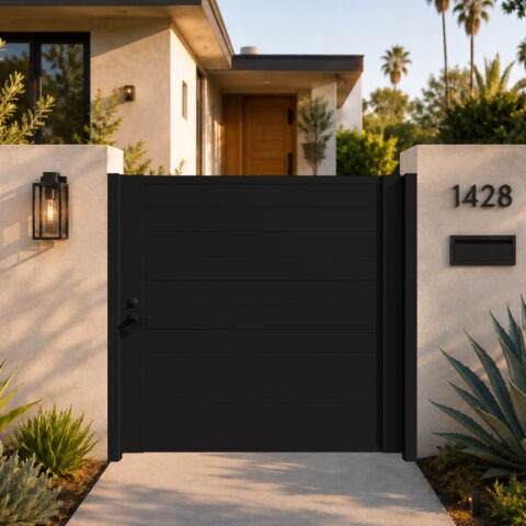 Alu 60 T&G DIY Pedestrian Gate 6x6 ft Black (With Background) v2