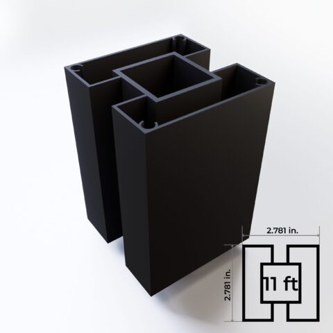 2 way post 11ft Black