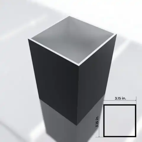 3.15x3.15 in. Light Duty Square post 11 ft. (.080 Thickness) - Black